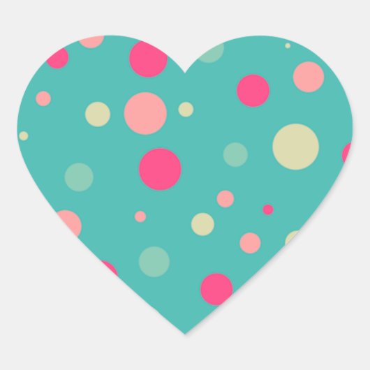 Funky polka dot hart sticker (Voorkant)