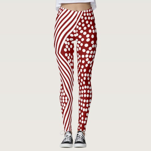 Funky Polka Dot Lines Bold Leggings (Voorkant)