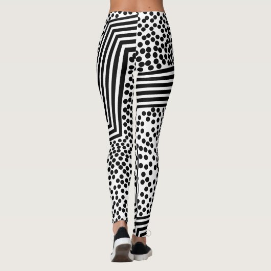 Funky Polka Dot Lines Bold Leggings (Achterkant)
