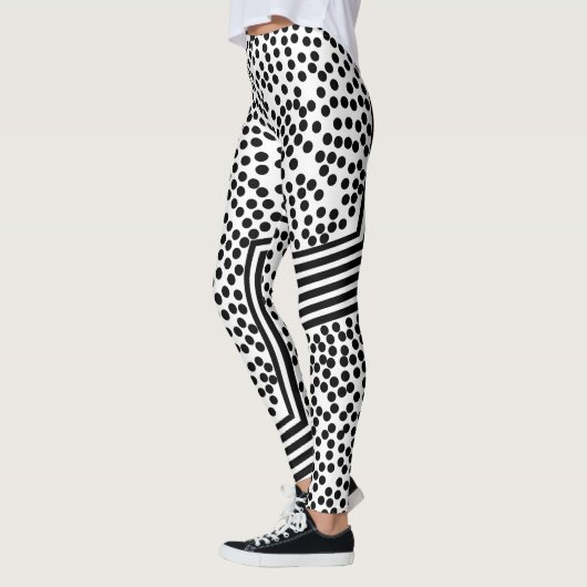 Funky Polka Dot Lines Bold Leggings (Links)