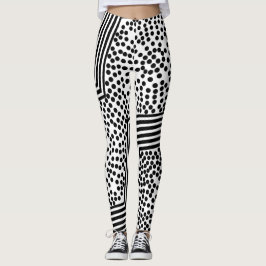 Funky Polka Dot Lines Bold Leggings