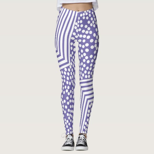 Funky Polka Dot Lines Bold Leggings (Voorkant)