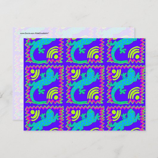Funky Polka Dot Lizard Pattern Animal Design Briefkaart (Voorkant / Achterkant)
