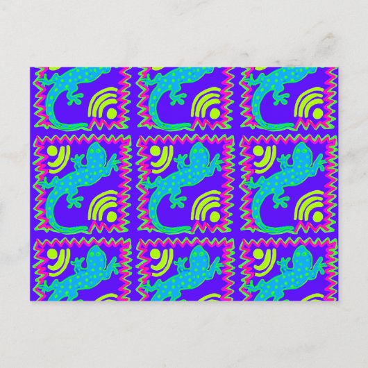 Funky Polka Dot Lizard Pattern Animal Design Briefkaart (Voorkant)