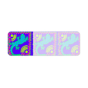 Funky Polka Dot Lizard Pattern Animal Design Etiket