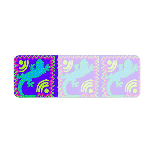Funky Polka Dot Lizard Pattern Animal Design Etiket (Voorkant)