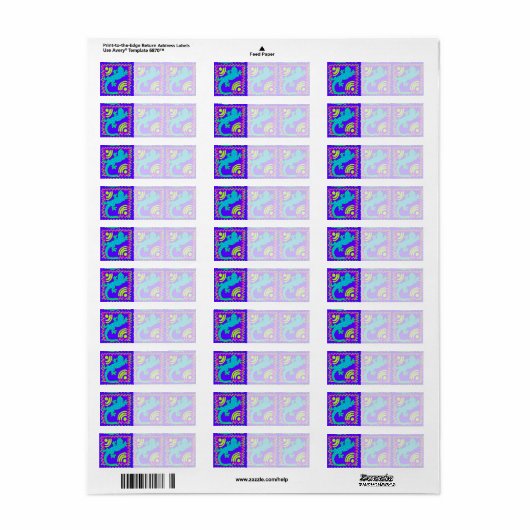 Funky Polka Dot Lizard Pattern Animal Design Etiket (Full Sheet)