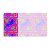 Funky Polka Dot Lizard Pattern Animal Design Etiket (Voorkant)