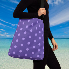 Funky Polka Dot Paarse Patroon Crossbody Bag Tas