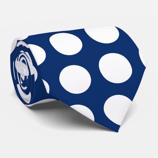 Funky Polka Dot Stropdas (Navy Blue) (Opgerold)