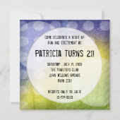 Funky Polka Dots 21st Birthday Party Kaart (Achterkant)