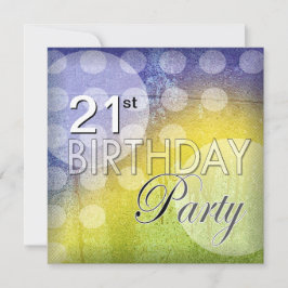 Funky Polka Dots 21st Birthday Party Kaart