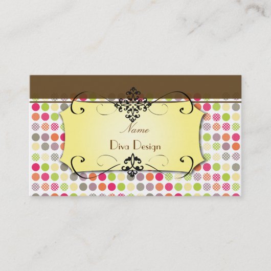 Funky Polka dots BusinessCard Visitekaartje (Voorkant)