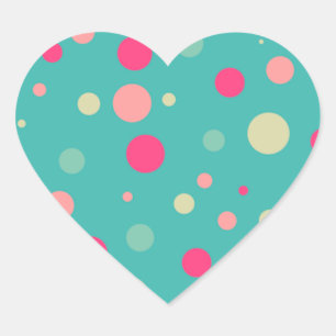 Funky polka stip hart sticker