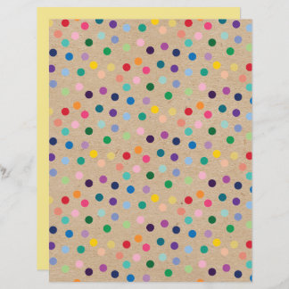 Funky Polkadots Faux Brown Kraft Scrapbook Papier