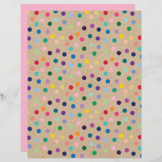 Funky Polkadots Faux Brown Kraft Scrapbook Papier