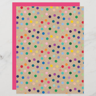 Funky Polkadots Faux Brown Kraft Scrapbook Papier