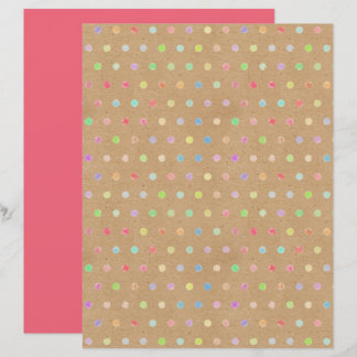 Funky Polkadots Faux Brown Kraft Scrapbook Papier