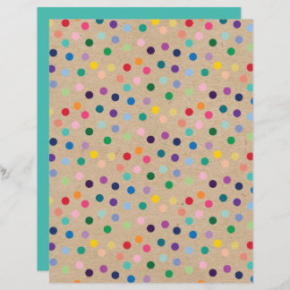 Funky Polkadots Faux Brown Kraft Scrapbook Papier