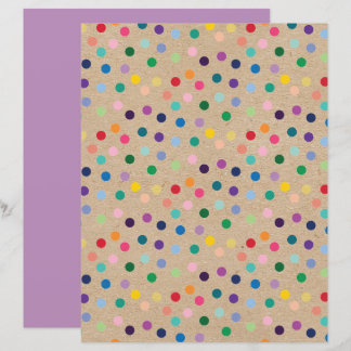 Funky Polkadots Faux Brown Kraft Scrapbook Papier