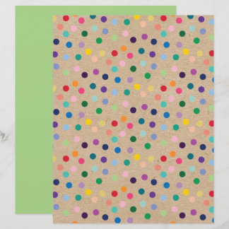 Funky Polkadots Faux Brown Kraft Scrapbook Papier