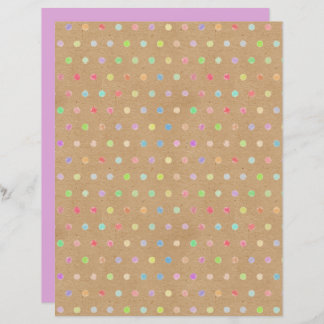 Funky Polkadots Faux Brown Kraft Scrapbook Papier