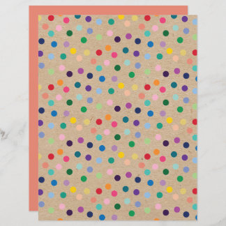 Funky Polkadots Faux Brown Kraft Scrapbook Papier