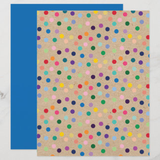 Funky Polkadots Faux Brown Kraft Scrapbook Papier