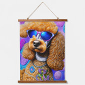 Funky Poodle Hangend Wandkleed (Voorkant)