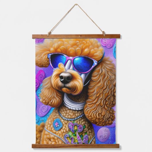 Funky Poodle Hangend Wandkleed (Voorkant)
