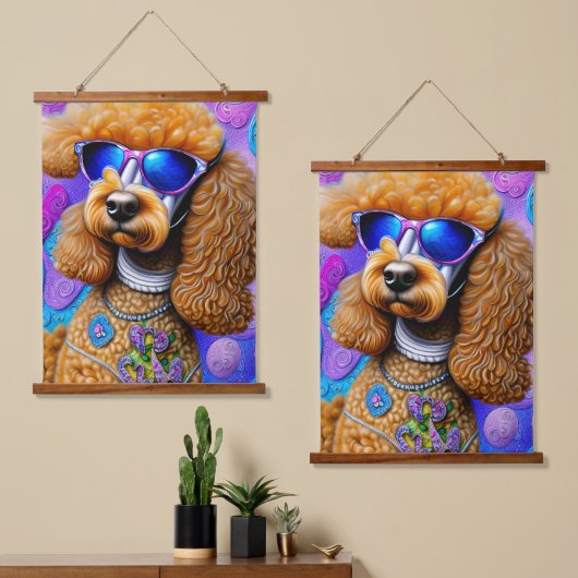 Funky Poodle Hangend Wandkleed (Asymmetrisch)