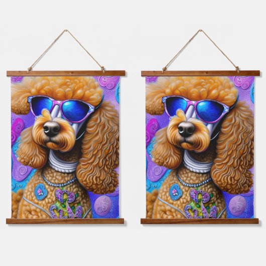 Funky Poodle Hangend Wandkleed (Dubbel)