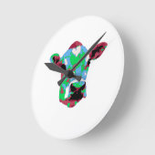 Funky Pop Art Cow Ronde Klok (Hoek)
