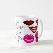 Funky Pop Kunstpatroon Sensuele Lippen 70s Kunstwe Koffiemok (Voorkant rechts)