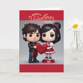 Funky pop stijl Valentijnskaart Kaart