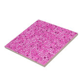 Funky 'Pretty In Pink' Mosaic Tiles Pattern Tegeltje (Zijkant)