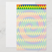 Funky Primary Colors Swirls Chevron ZigZags Design Briefpapier (Voorkant / Achterkant)