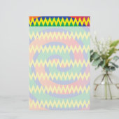 Funky Primary Colors Swirls Chevron ZigZags Design Briefpapier (Staand voorkant)