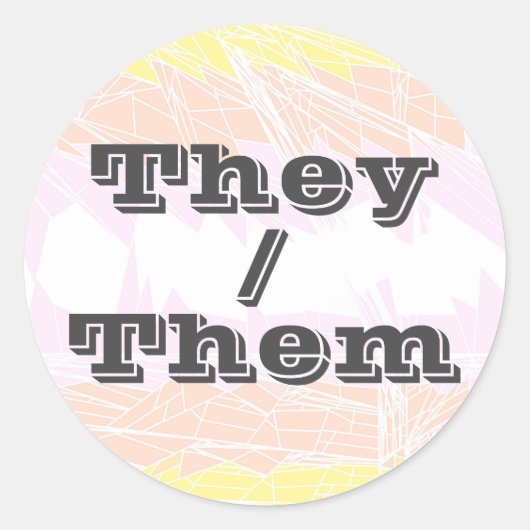 Funky  Pronoun Pangender Pride Flag Ronde Sticker (Voorkant)