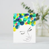 Funky psychedelic bubble hair briefkaart (Staand voorkant)
