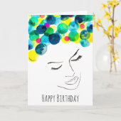 Funky psychedelic bubble hair kaart (Gele Bloem)