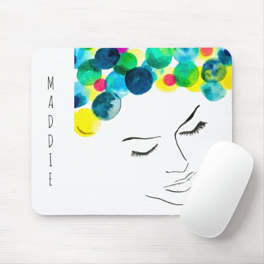 Funky psychedelic bubble hair muismat (Met muis)