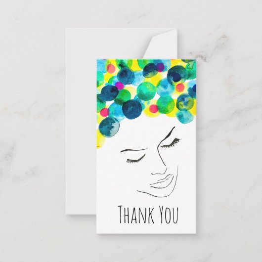 Funky psychedelic bubble hair notitiekaartje (Voorkant)