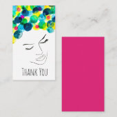 Funky psychedelic bubble hair notitiekaartje (Voorkant / Achterkant)