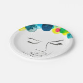 Funky psychedelic bubble hair papieren bordje (Gekanteld)