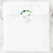 Funky psychedelic bubble hair ronde sticker (Tas)