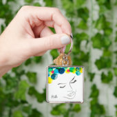 Funky psychedelic bubble hair sleutelhanger (Hand)