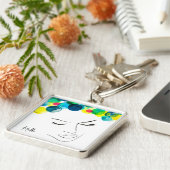 Funky psychedelic bubble hair sleutelhanger (Zijkant)