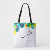 Funky psychedelic bubble hair tote bag (Voorkant)