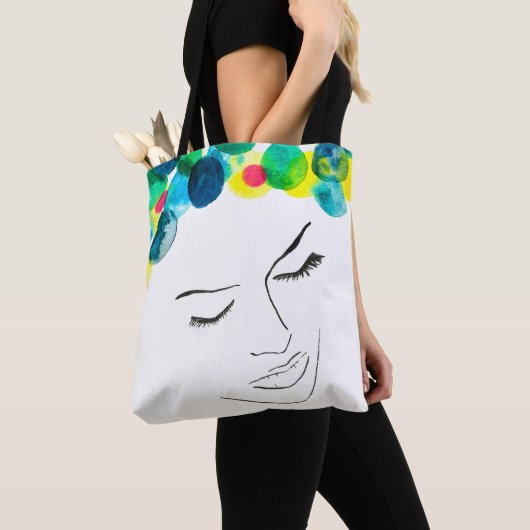 Funky psychedelic bubble hair tote bag (Dichtbij)